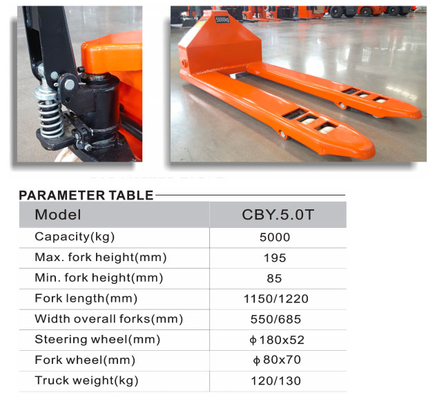 Hand Pallet Truck Heavy Duty CBY-5.0T - Car Lift