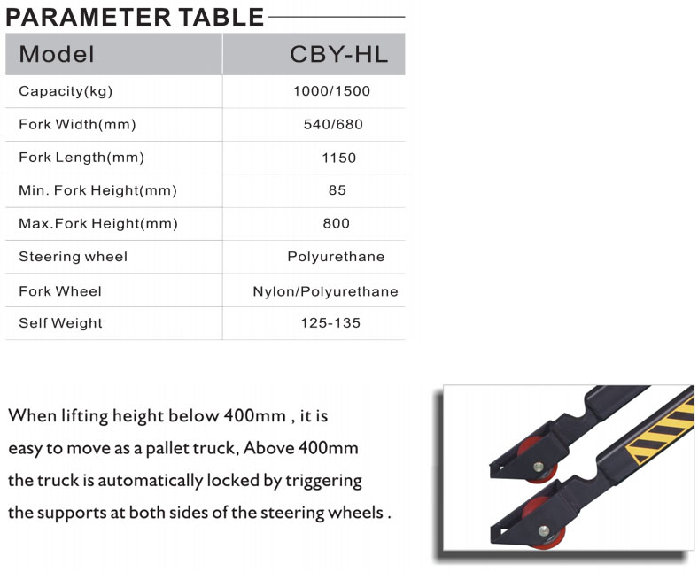 Scissor Lift Pallet Truck CBY-HL | Car Lift